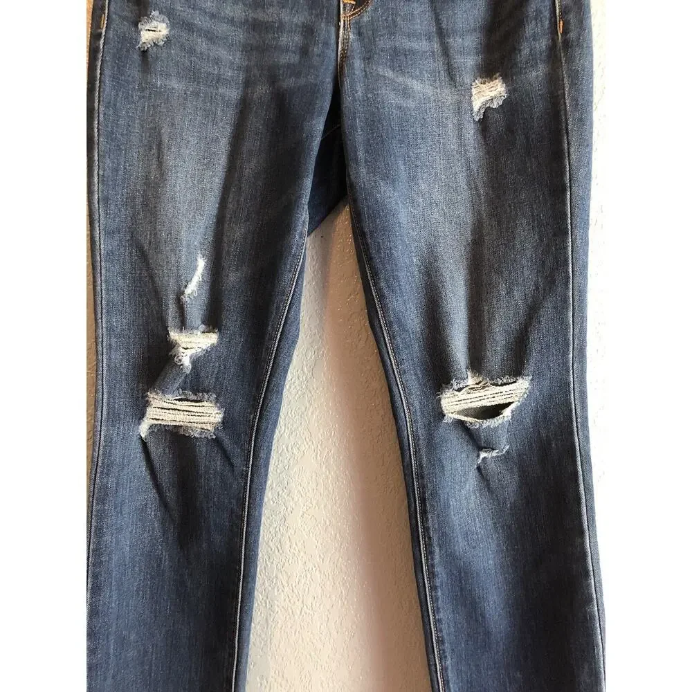 Old Navy Womens Denim 4 Power Straight Medium Wash Blue Jean Mid Rise Pants Boho